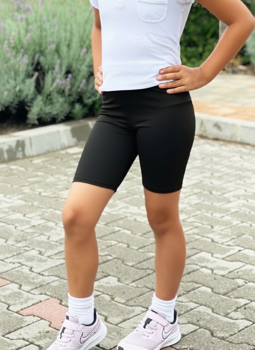 HARIET-01 Kids Black Sports Shorts